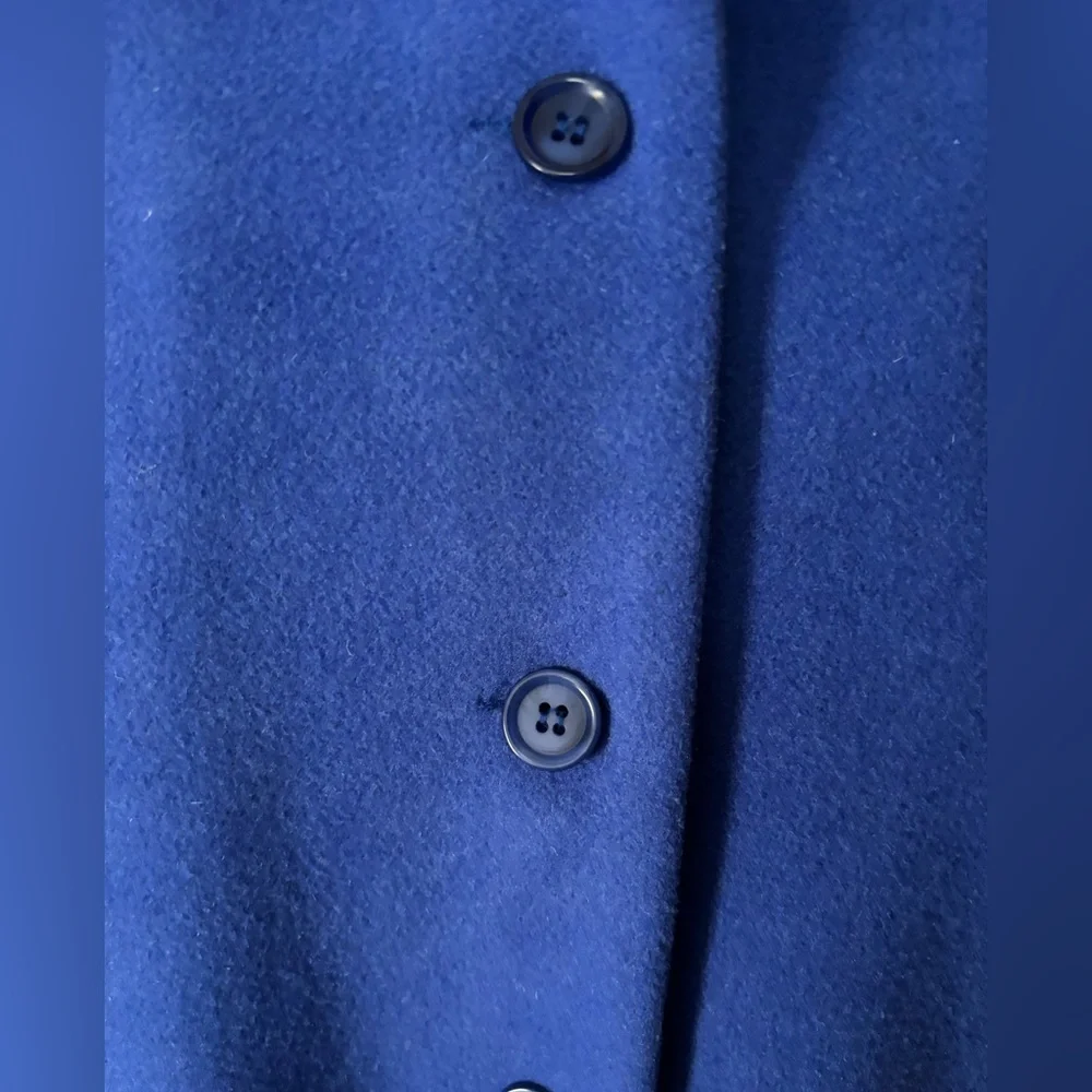 Classics By S. Rothschild Women's 100% Wool Pea Coat Royal Blue size 8 READ